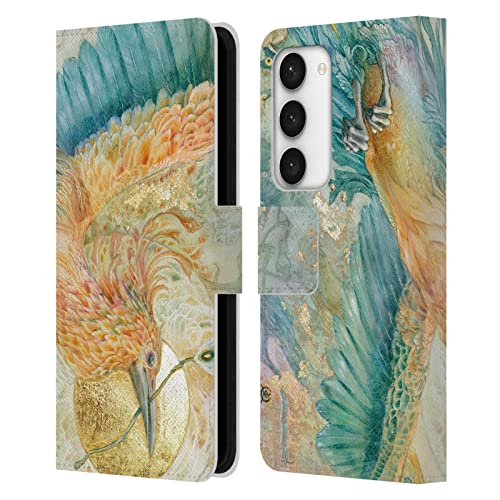 Protection Samsung Galaxy S23 5G étui portefeuille cuir oiseaux bleu