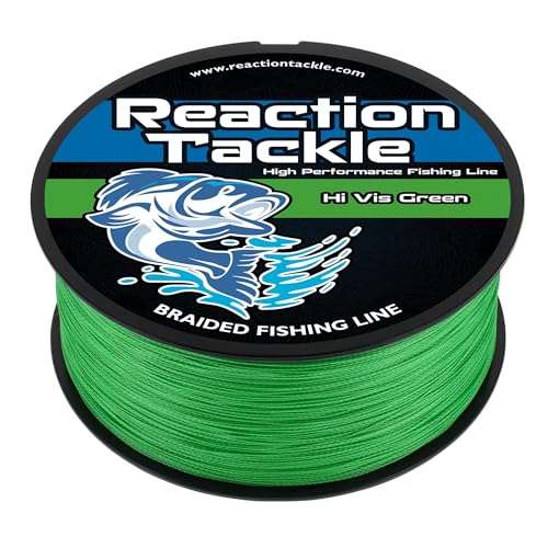 Reaction Tackle Braided Fishing Line Hi Vis Green 20LB 150yd