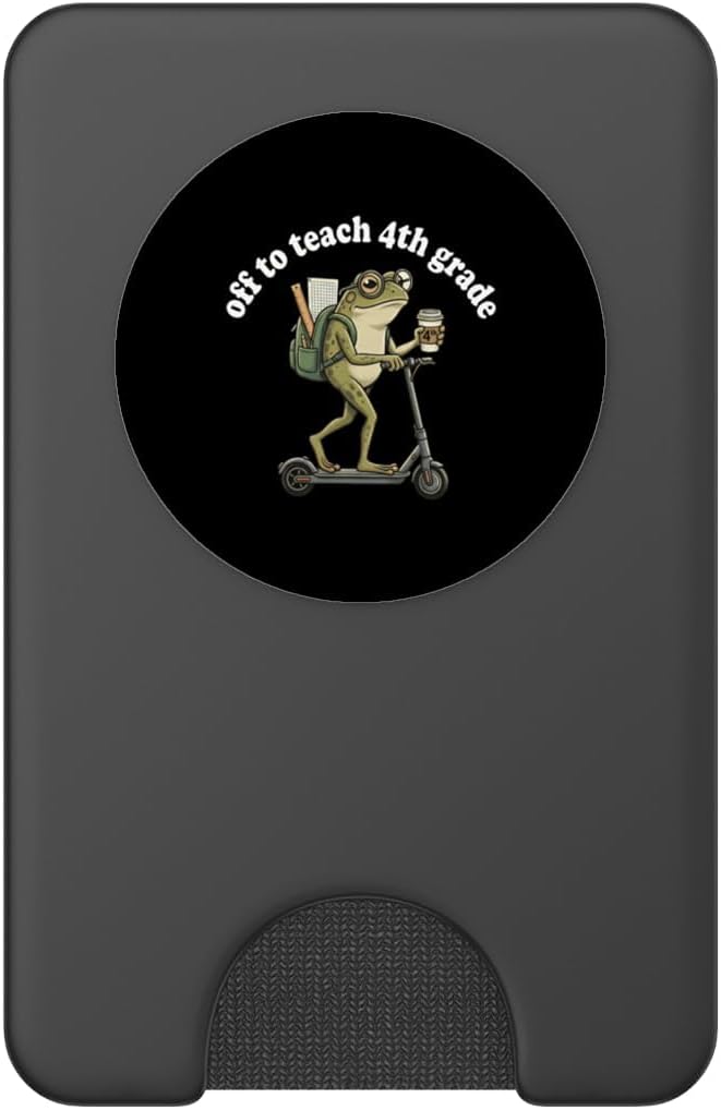 Back to School Off to Teach 4th Grade Funny Teacher PopSockets PopWallet for MagSafe image 2