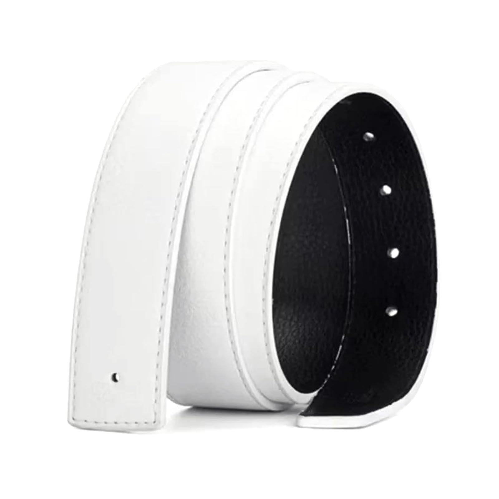 Tokicoo Men's 3.8Cm - White Genuine Leather Belt Strap Without Buckle, 3.8Cm Width, With Pin Buckle Systems For Waistband Replacet Accessories,,110