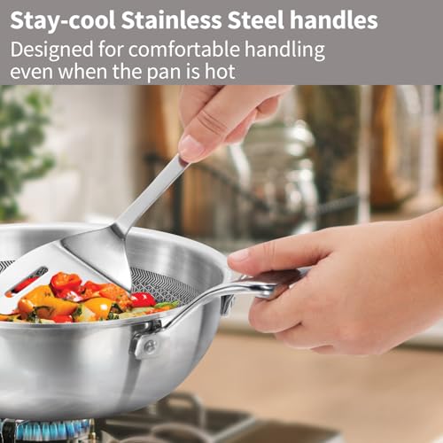 Hawkins Pro 1.5 Litre Shielded Nonstick Triply Deep-Fry Pan, Kadhai with Stainless Steel Handles and Glass Lid, Silver (PSNK15G), 18 cm - Image 6