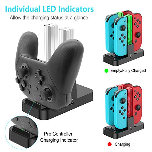 EPULY Switch Dock carregador compatível com Nintendo Switch, base de carregador com indicador de car
