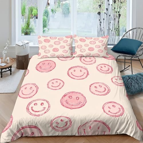 Housse de couette Smiley Faces 260x220 en microfibre respirante avec taies - 2