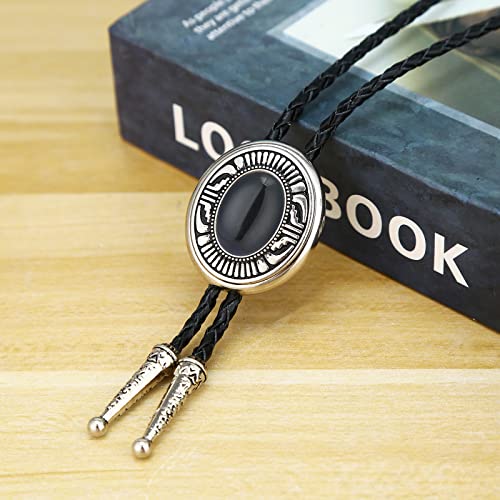 Image of Btilasif Bolo Tie- Tiger Eye Stone Bolo Tie Leather Necktie Western Jewelry Accessories for Women Men