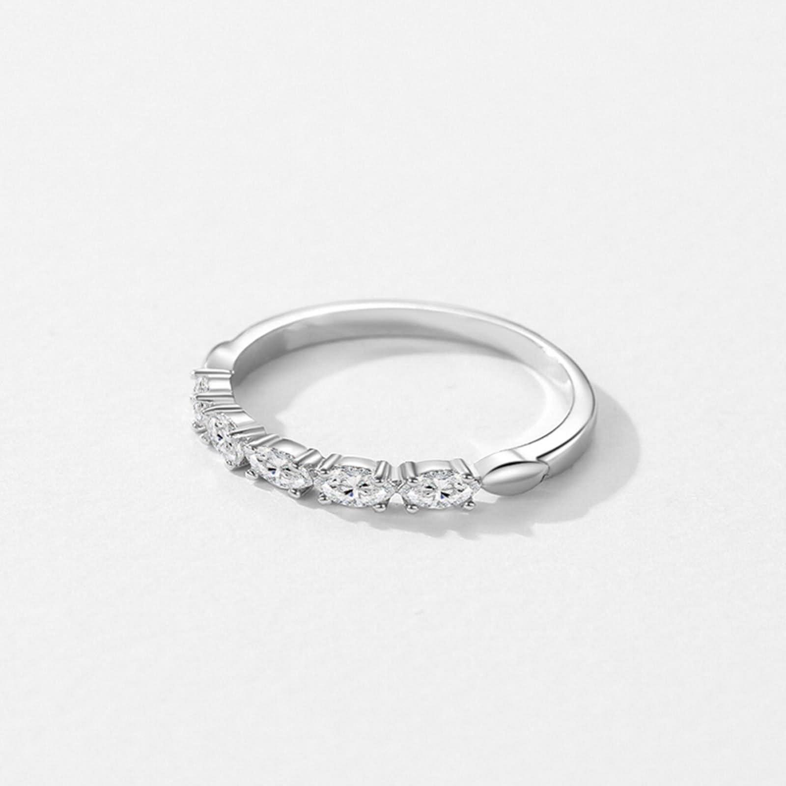 Anillos de compromiso para mujer, de plata, con diamantes sintéticos, platino 950, talla 45 (14.3)