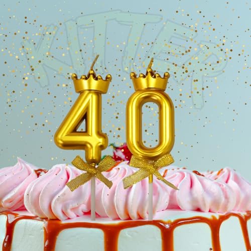 Image of KITTER 1 Pc 0 Number Candle for Birthday Cake, Number 0 Birthday Cake Decoration Zero Candle with Crown on Top Metallic Golden Crown Candles Cake Topper Anniversary Candles (Pack of 1, Gold color)
