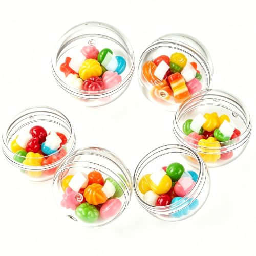 Image of 50 Pcs 1.97 Inch / 50 mm Round Capsules Clear Empty Vending Machine Capsules Containers for Gumball Machines