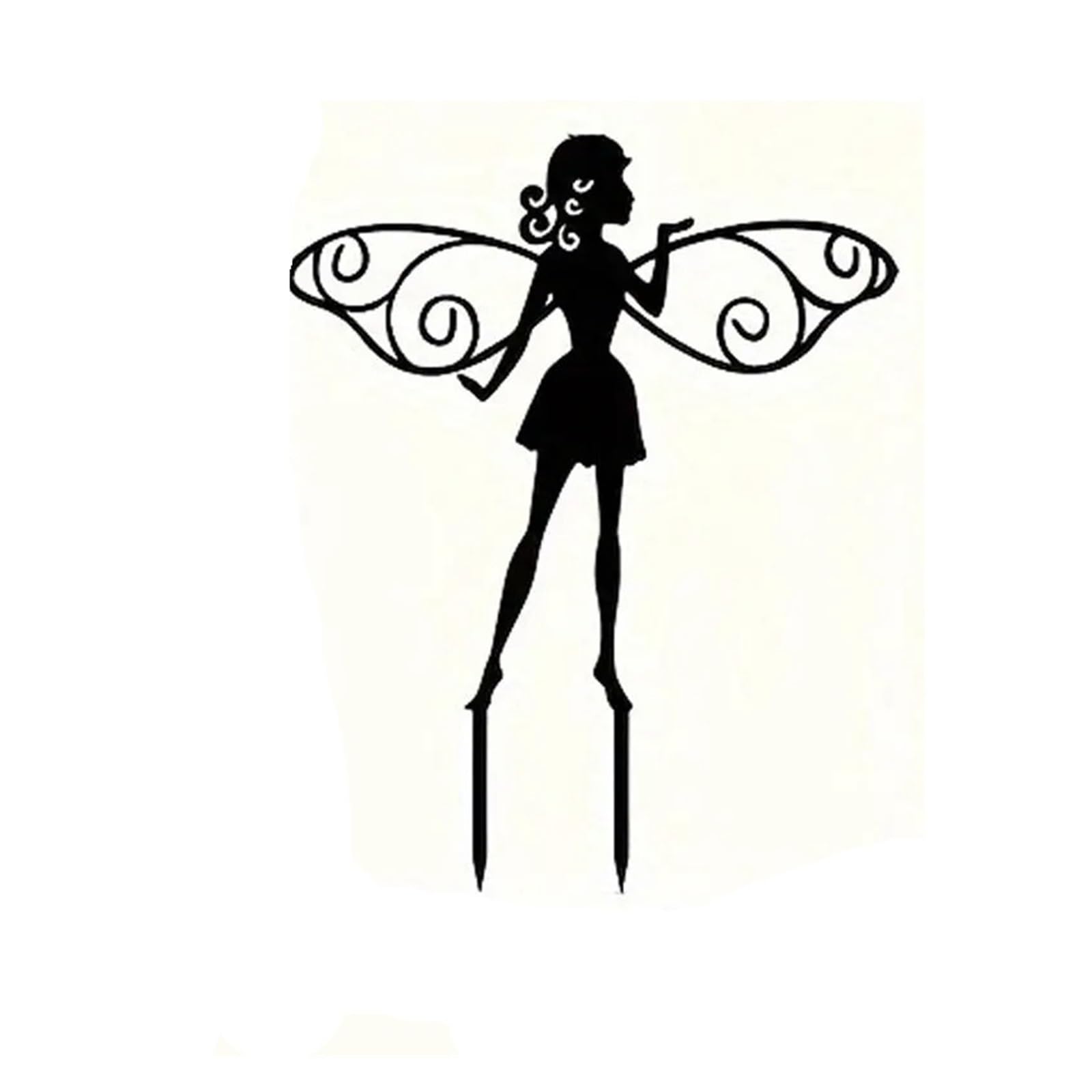 YONMLEDO Metal Flower Stakes Flower Fairy Silhouette Garden Stakes - Ground Inserts For Outdoor Decor, Perfect For Patio, Yard, And Lawn Art(03-2pcs)