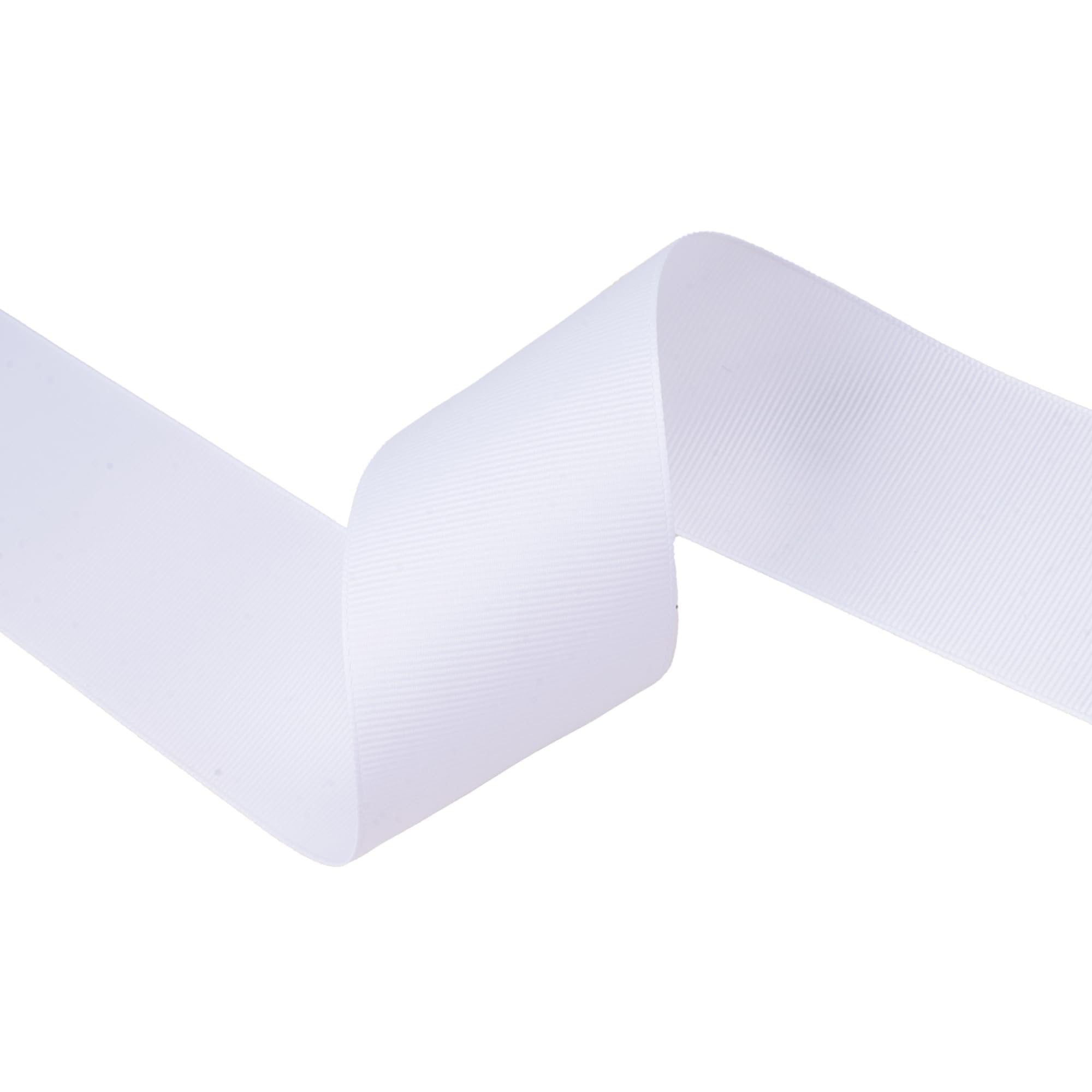 Kryvus White Grosgrain Ribbon, 50mm x 45 Metres, Polyester, Perfect for Gift Wrapping Crafts, Wedding Decor - Image 2