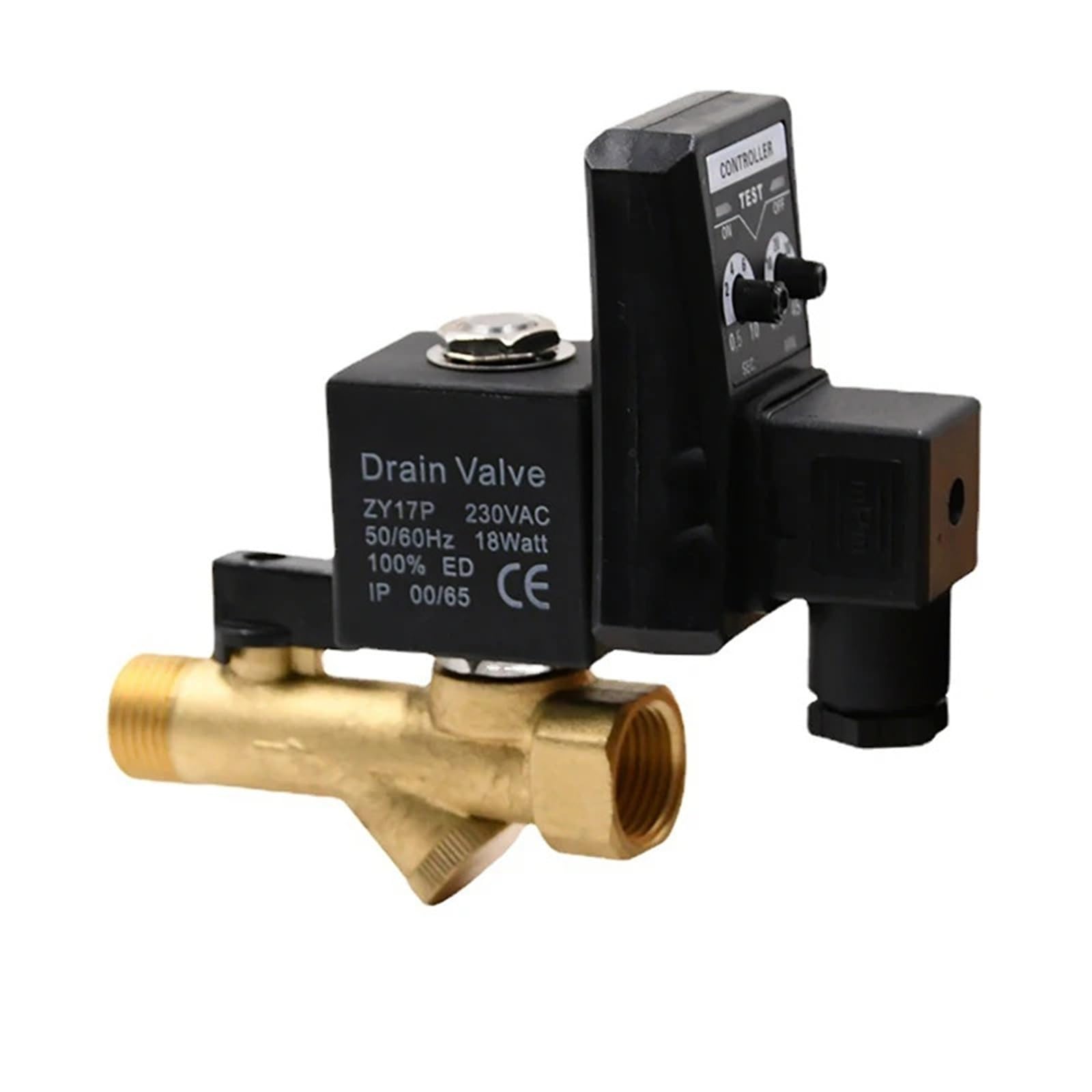 Compresor de aire de 2 vías con temporizador electrónico de 1/2 pulgada CA 220 V, válvula de drenaje automática for tanque de gas. Válvula de drenaje automática de 2 vías.