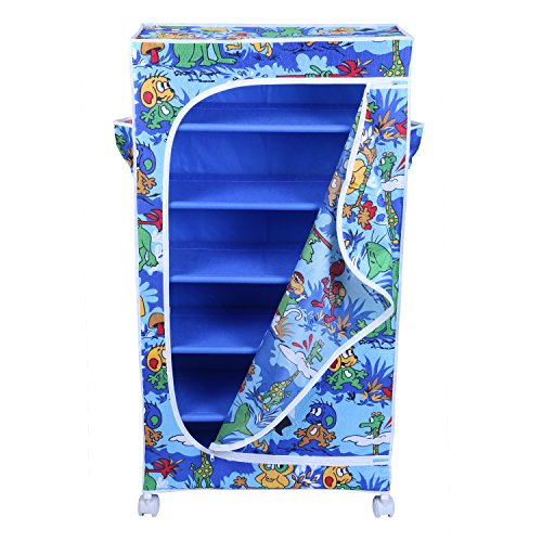 Image of Little One's | 6 Shelves Baby Foldable Wardrobe | Jungle Blue (Made in India, ISI Certifed), LW6 /AB
