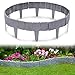 Produktbild Zhongtou 10 Stück Rasenkante Kunststoff 2,5m in Steinoptik Beeteinfassung Palisade Beetumrandung Mähkante Beetzaun 1 Element 25x23cm Hellgrau