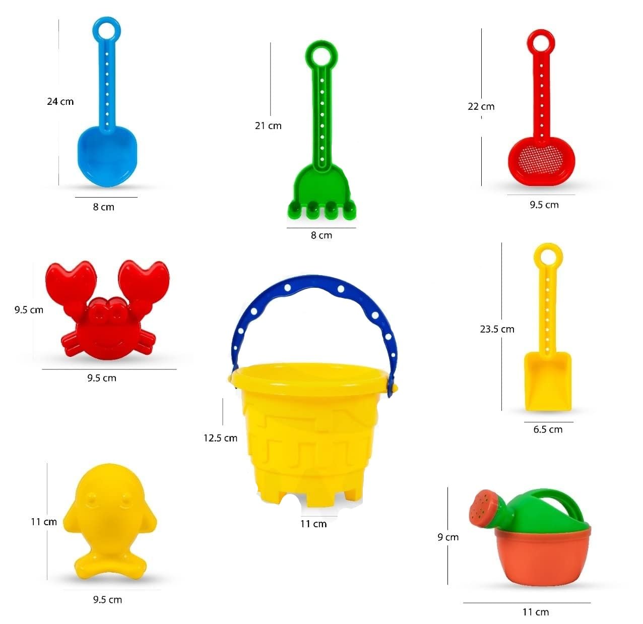 Fezeedi Kids 8 Pcs Beach Set Toys Plastic Kids Play Set Sand Play Set Beach Toys with Bucket Multiple Game Set of Toys for Kids (Multi Color)(8 pcs Set) 2