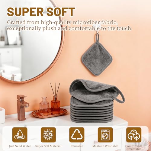 Discos Desmaquillantes Reutilizables Ecologicos, 24pcs Algodones desmaquillantes Lavable, Maquillaje de Limpieza Facial Almohadillas para Todo Tipo de Piel, toallas faciales de microfibra 16 x 15 cm - imagen 2
