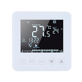 Zerodis 16A Programmable Thermostat Digital LCD Screen Electric Heating Thermostat Room Temperature Controller