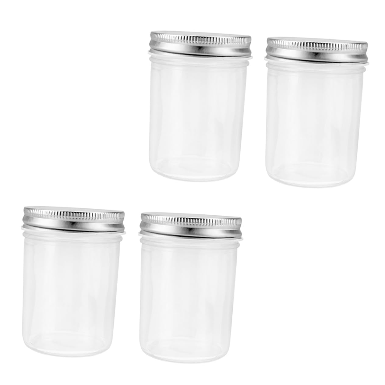 Mobestech Set da 4 Barattoli in Vetro Chiusura Ermetica per Alimenti, Contenitori Multiuso per Conservazione in Casa, Vasetti per Marmellata e Spezie