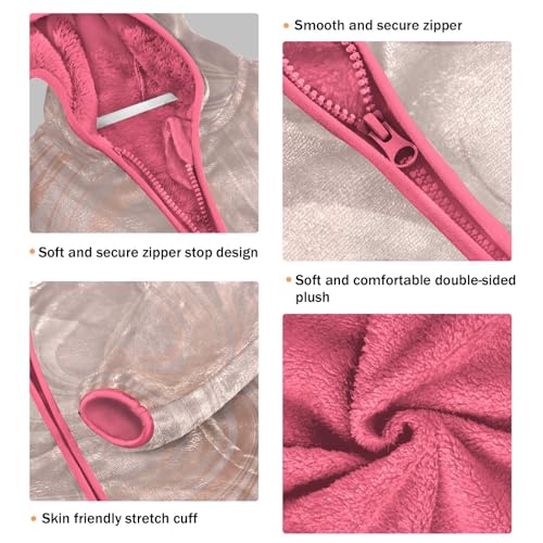 OTVEE Rose Gold Marble Pattern Kids Hoodie Jacket Fall Spring Full Zip Warm Outwear Coat3