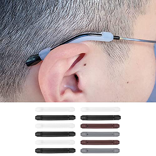 Jinlaili 6 Paires Oreille de Lunettes en Silicone, Coussinets de Lunettes, Antidérapant Poignées d'Oreille de Lunettes, Crochets d'Oreille Lunettes, Jambe de Remplacé pour Extrémités Lunettes Temple - Image 7
