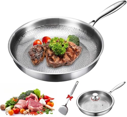 XLGNXXL Olla de Titanio Hammer Pro, Olla de nutrición de Titanio Puro ultraduradero 2025 (con Tapa), Juego de ollas multifunción, sartén Antiadherente de Titanio Silver,26cm