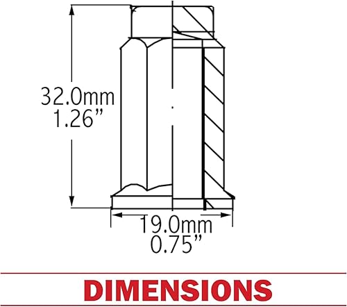 Wheel Accessories Parts 16 piezas M10x1.25 rosca plana asiento 1.102 in 1.10 pulgadas largo tuercas rojas 0.551 in hexagonal para Artic Cat Polaris