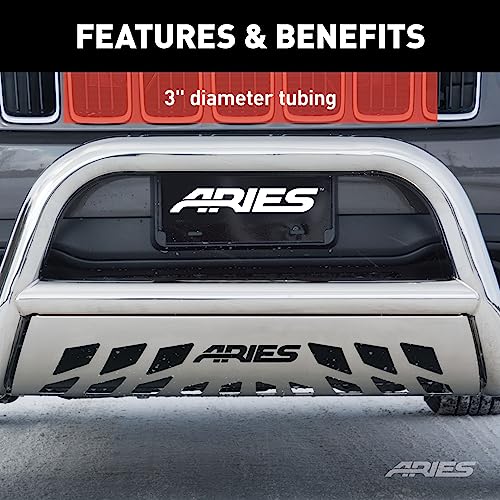 Aries 35-1003 2-1/2-Inch Polished Stainless Steel Bull Bar, Select Jeep Grand Cherokee #TOP6