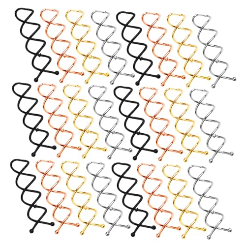 PENIKOKO 40個 メタル お団子 スタイリング クリップ メタル ヘア クリップ スパイラル ヘア ピン スパイラル ピン 丸型 先端 ス