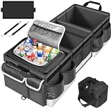 Oasser Organizador Maletero Coche Plegable 95L Gran Capacidad con Bolsa Nevera Organizador de Maletero Compartimento Multifuncional, Impermeable, Antideslizante, SUV