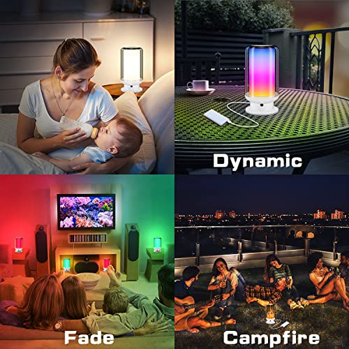 Hongut Led Table Lamp With Color Changing, Dimmable Bedside Lamps With Remote, Usb Charging Bedroom Lamps For Nightstand Kids Living Room, White #TOP3