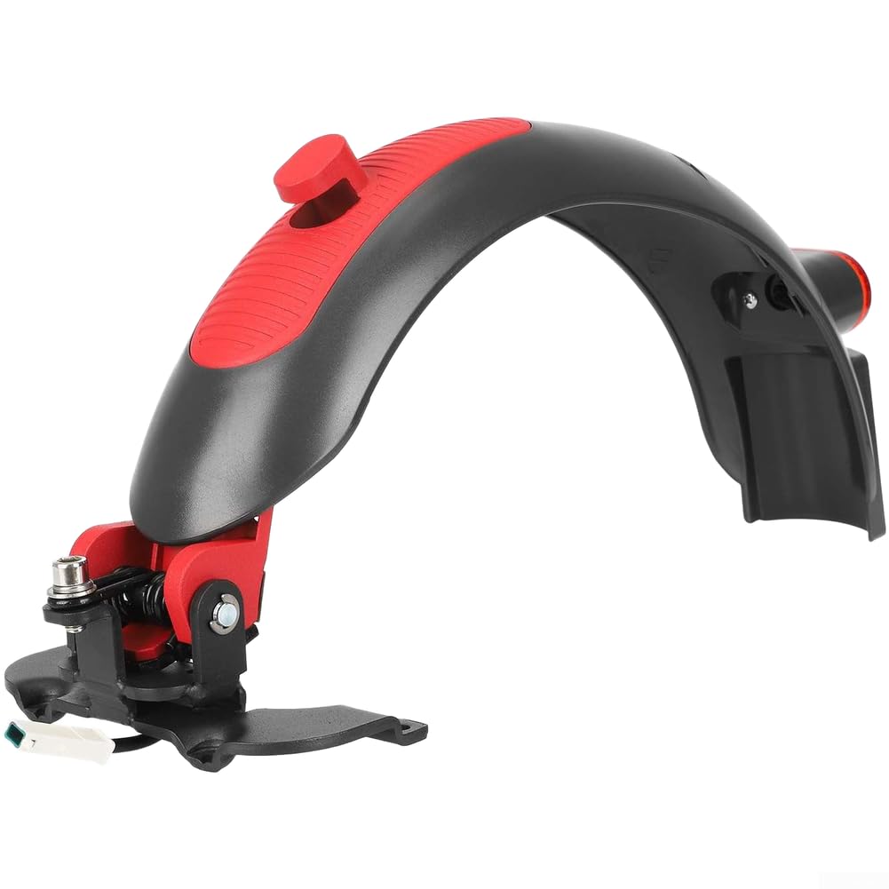 Garde-boue arrière pour garde-boue en alliage d'aluminium avec feu stop pour trottinette électrique MAXG30 - Étanche - Gris et rouge