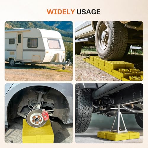 WELLUCK RV Leveling Blocks 12 Pack, Heavy Duty Camper Blocks & Interlocking Design Camper Levelers with 2 Velcro Straps - Customizable Height Sturdy RV Blocks for Single & Dual Wheels by WELLUCK - Image 7