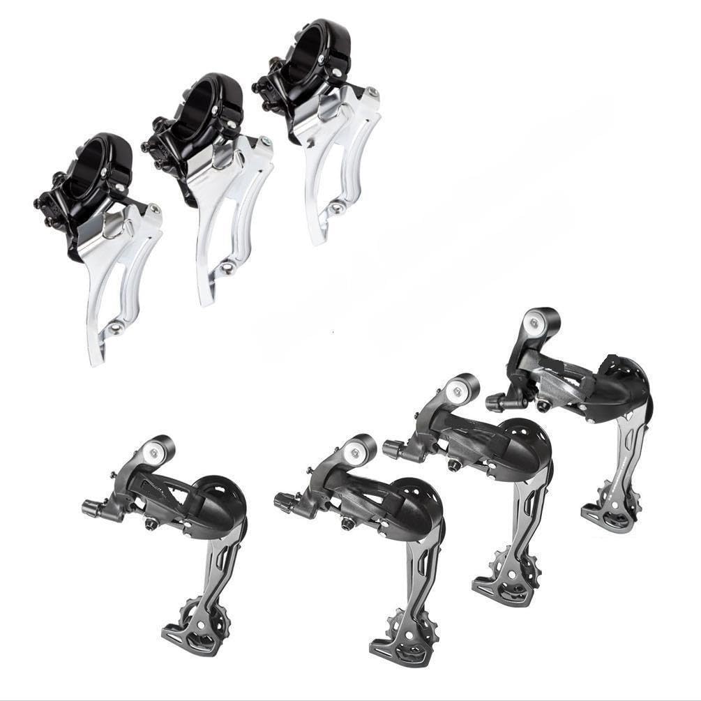desviador de Bicicleta para 42/34/24T Triple Chainset Jaula Larga Directa MTB Bicicleta desviador Trasero Delantero 7/8/9/10/11/12S Abrazadera Doble tracción 31,8/34,9mm Cambio Post