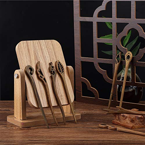 image for Chuangdi 8 Pieces Wooden Hair Sticks Japanese Hair Chopstick for Women