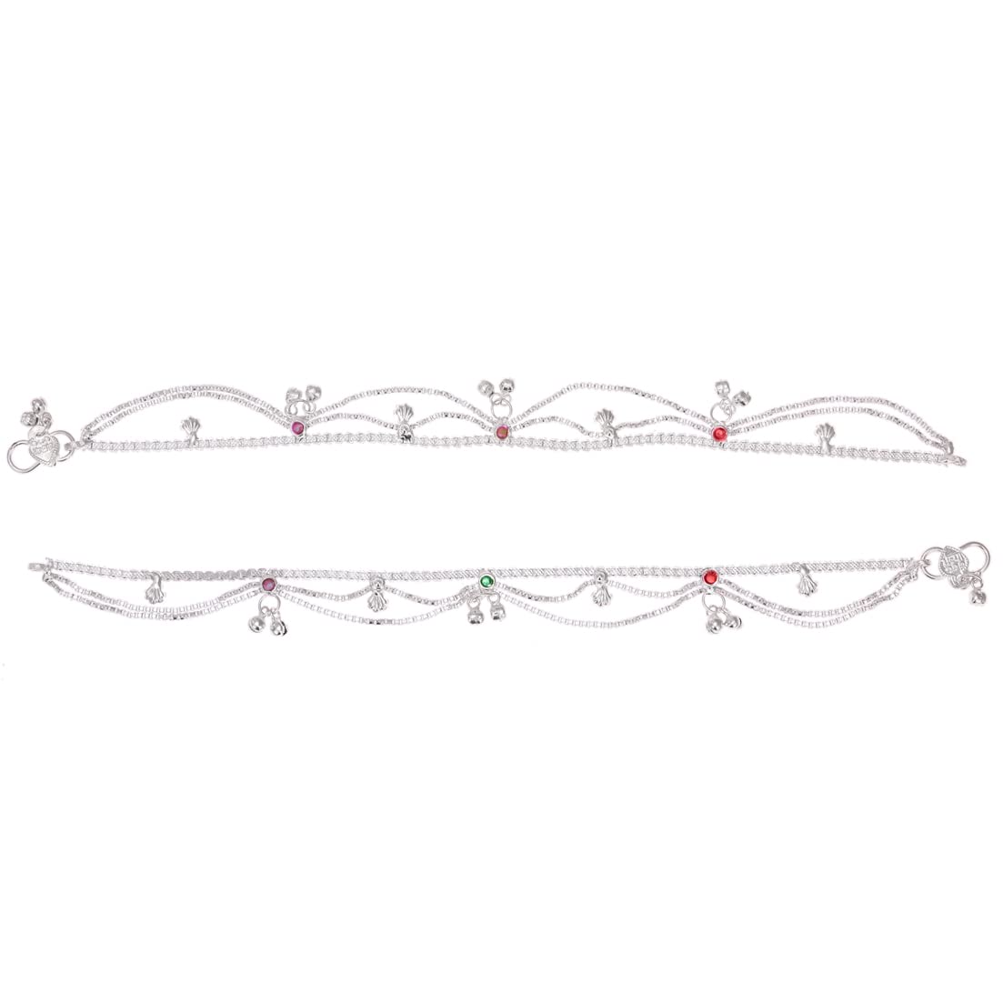 silver plated traditional anklets payal - indian fancy classic and stylish for women and girls