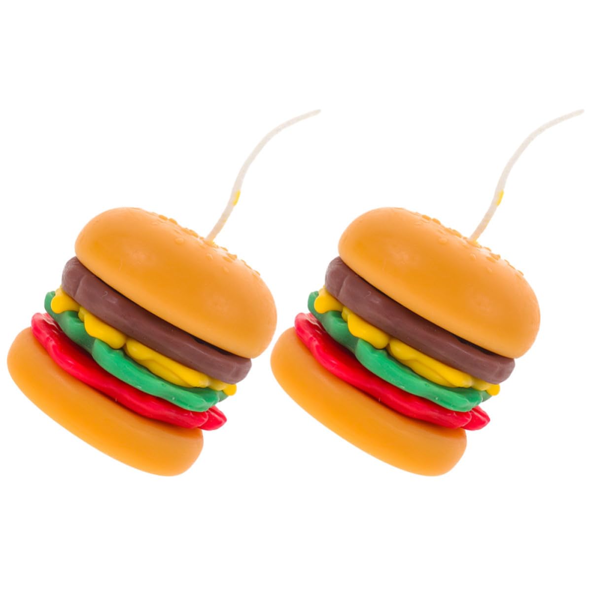 Candele Profumate a Forma di Hamburger 2 Pezzi in Cera Decorativa per Desktop e Atmosfera Festiva, Stile Rustico e Creativo, Idea Regalo per Amici e Moglie
