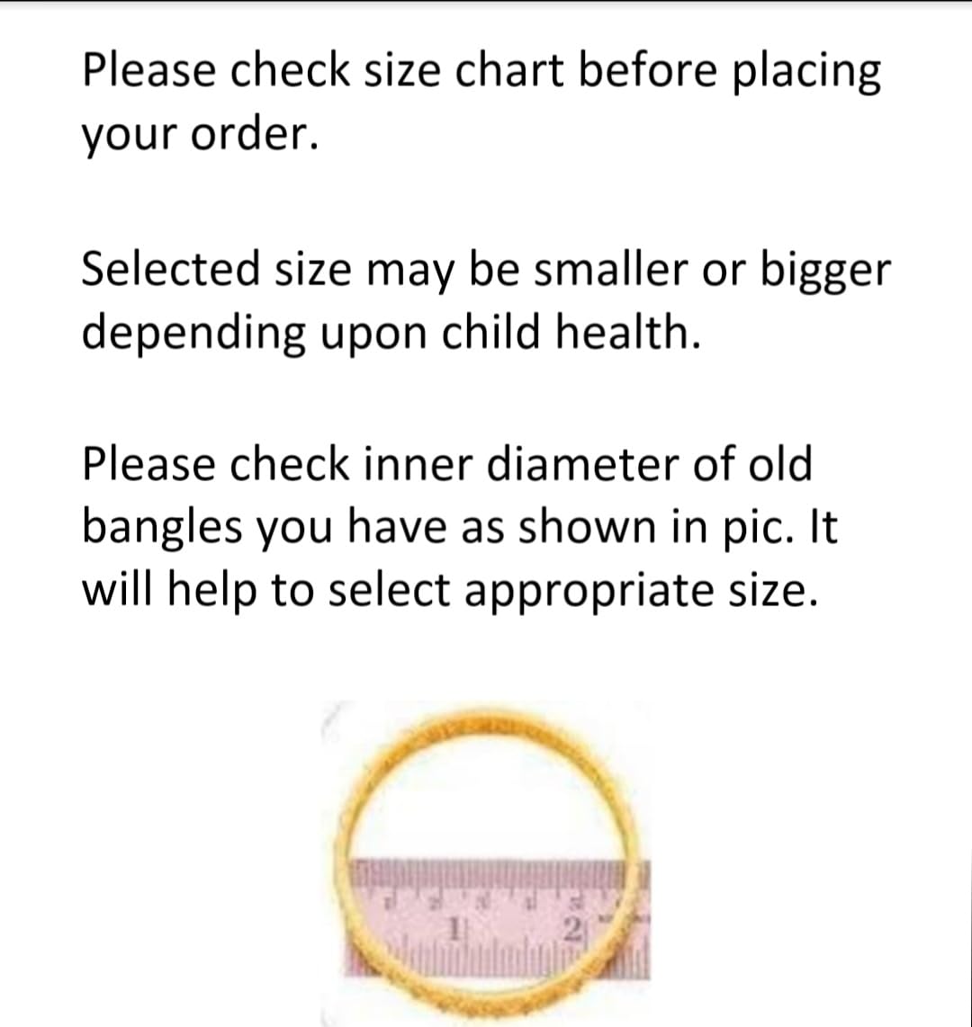 SBS Multicolor Zari Dots(12colors) Metal Bangles set for Girl Child (24 bangles/ 12 colors, 1-2 year old (45 mm diameter)) 1