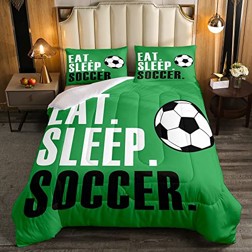 Image of Feelyou Football Bedding Set Twin Size 3Pcs for Boys Girls Women Men