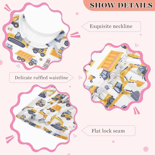 panksolu Girls Dress Sleeveless Cartoon Cars Excavator Girl Casual Summer Dresses Girls Sundress for 2-8 Years3