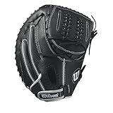 Wilson Onyx Fastpitch Catcher, guanto da 83,8 cm, colore: nero/bianco, mano sinistra