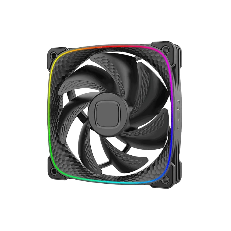 Squama 2503 RGB PWM Fan – 120 mm – 1 Pack – Performance & Silent Balance – Dual Lighting Loop – Scheda madre SYNC con 5V 3pin – 4pin PWM – Nero (GEO-S2503B-1)