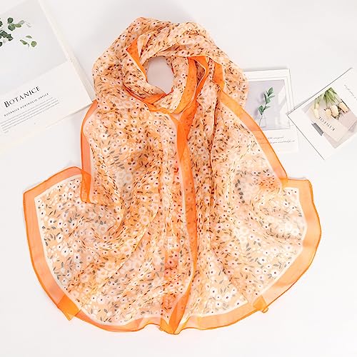 YOUR SMILE Ladies/Women's Lightweight Floral Print/Solid Color mixture Shawl Scarf For Spring Summer season (203)4