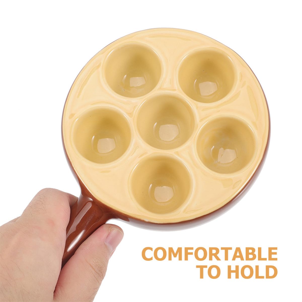 2 platos de caracol de porcelana con mango, plato de servir Escargot resistente al horno, con 6 agujeros, apto para microondas y lavavajillas, ideal para mariscos en casa y restaurante