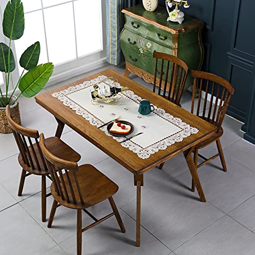 Mantel rectangular pequeño para mesa de Begie, bordado floral, 57 x 117 cm Cover