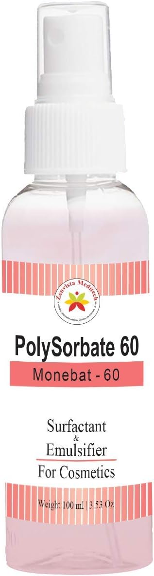 PolySorbate 60, Monebat-60 Surfactant & Emulsifier For Cosmetics, 100 ml