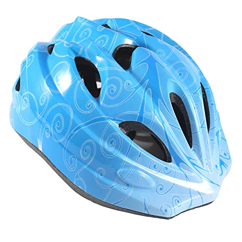 RIHE 自転車用ヘルメット 軽量 こども用 へるめっと 子供用 男の子 女の子 ジュニア 小学生 通学 マークCE 安全性 通気 流線型 スキー スケートボード 子供 アジャスター付き(ブルー)