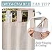 H.VERSAILTEX Outdoor Linen Sheer Curtains for Patio Waterproof - Outdoor Divider Privacy Added Light Filtering Porch Decor with Detachable Self-Stick Tab Top for Gazebo, Natural, 1 Piece, W52 x L84