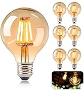 KIPIDA E27 LED Lampe, Edison Vintage Glühbirne G80 LED Lampe Antike Leuchtmittel Globe Birne 4W W...