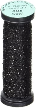 Kreinik Blending Filament 50m Metallic Thread for Sewing, 55-Yard, Black