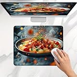 Tappetino Mouse 320x260mm, Tappetino Mouse piatto cibo gourmet, con Bordi Cuciti, Base in Gomma Antiscivolo, Superficie Ultra-Liscia, Tracciamento di Precisione, Piccolo Mousepad Portatile j0j-1