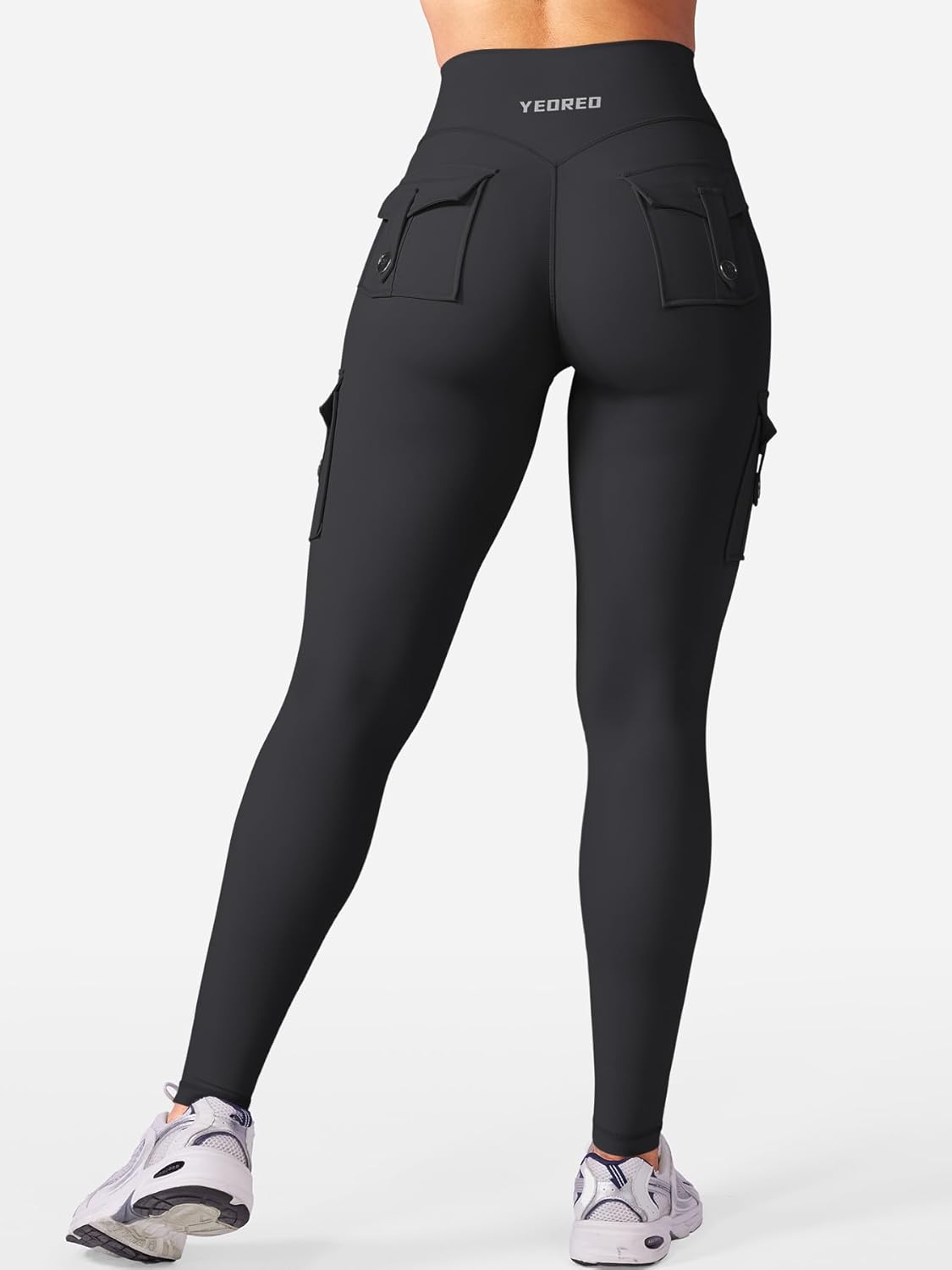 YEOREO CoreFlex Workout Cargo Leggings with Pockets for Women Hidden Scrunch Butt Lifting Leggings Gym Yoga Pants - Image 5