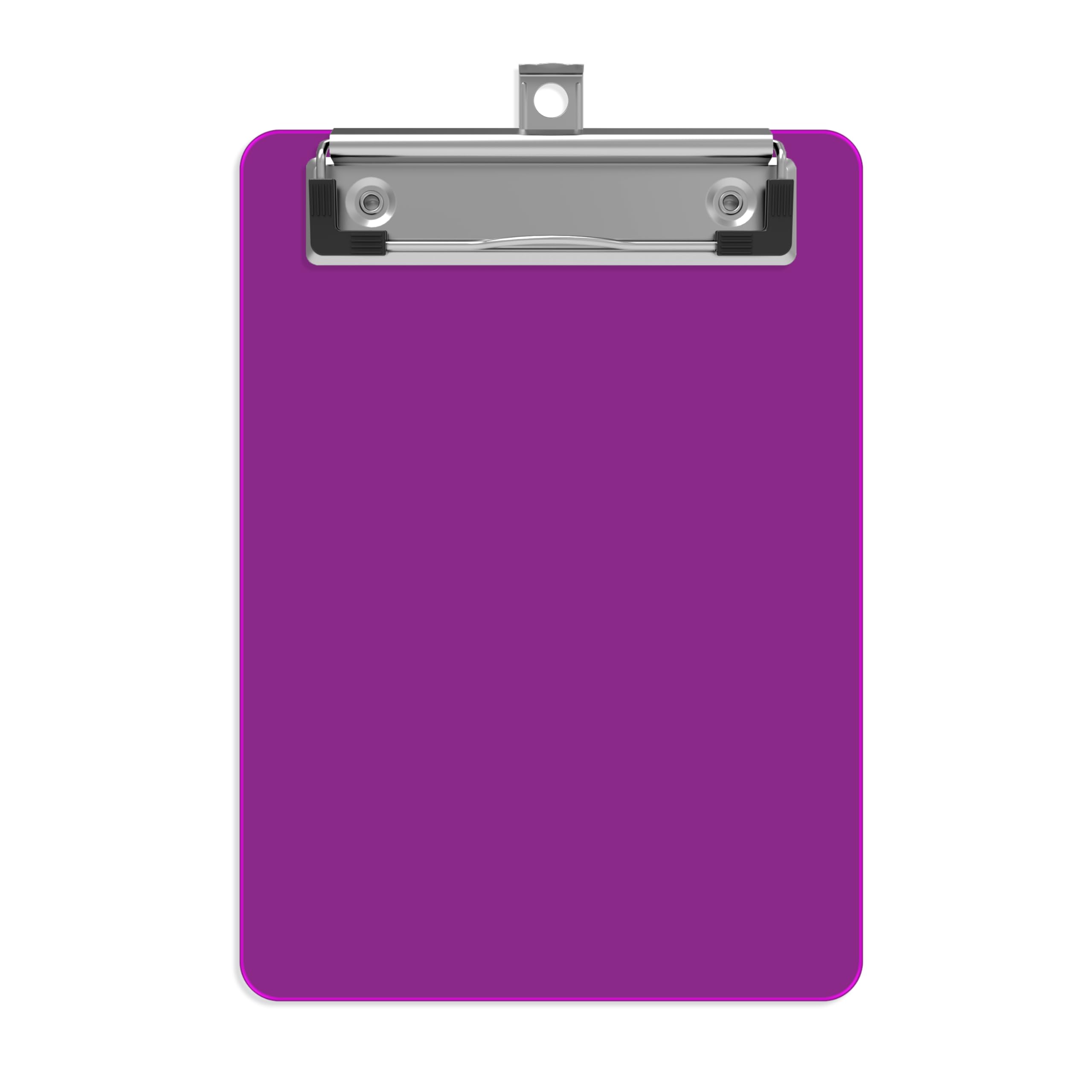 Juvealoe Mini Clipboard, 5 x 7 Plastic Small Purple Colored Clip Boards with Low Profile Clip, Memo Size for Classroom, Teacher, Students, School & Office Supplies